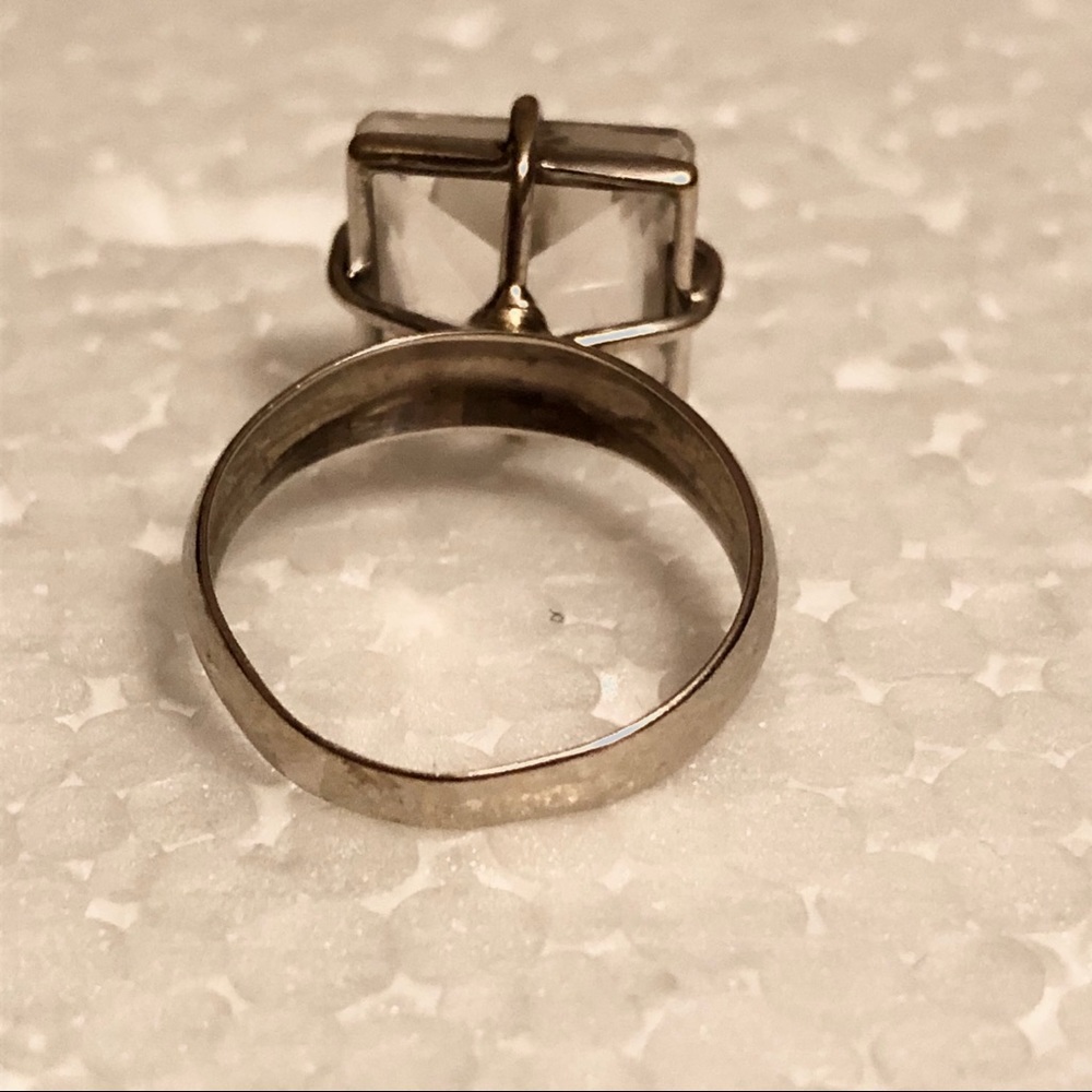 18k solid white gold with sapphire ring size 7 - Picture 16 of 16